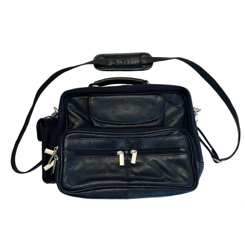 Wilson’s Leather Small Black Briefcase Unisex